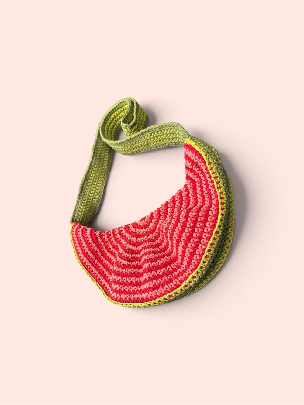 Watermelon Inspired Crochet Shoulder Bag - Handmade
